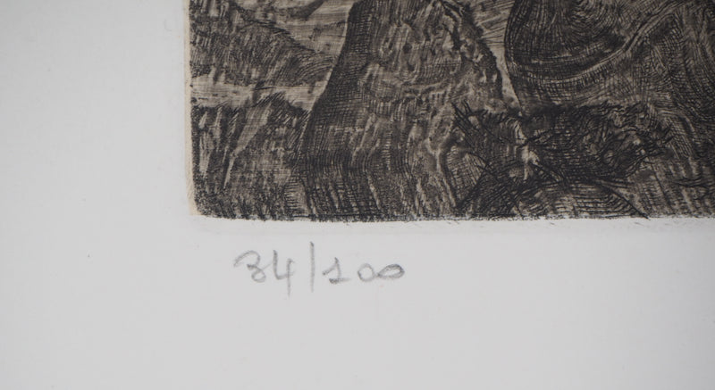 Yves DOARE : Hommage à Paolo Veueziano - Gravure (détail)