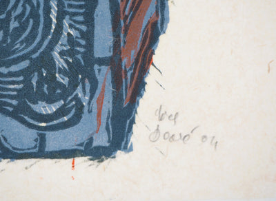 Yves DOARE : Cathèdrale surréaliste - Gravure sur bois (détail)