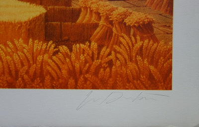 Michel DUBRE : Opéra de Paris au champ de blés - Lithographie (détail)