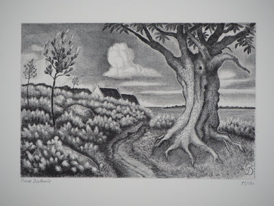 Pierre DUBREUIL : Chemin de campagne - Gravure