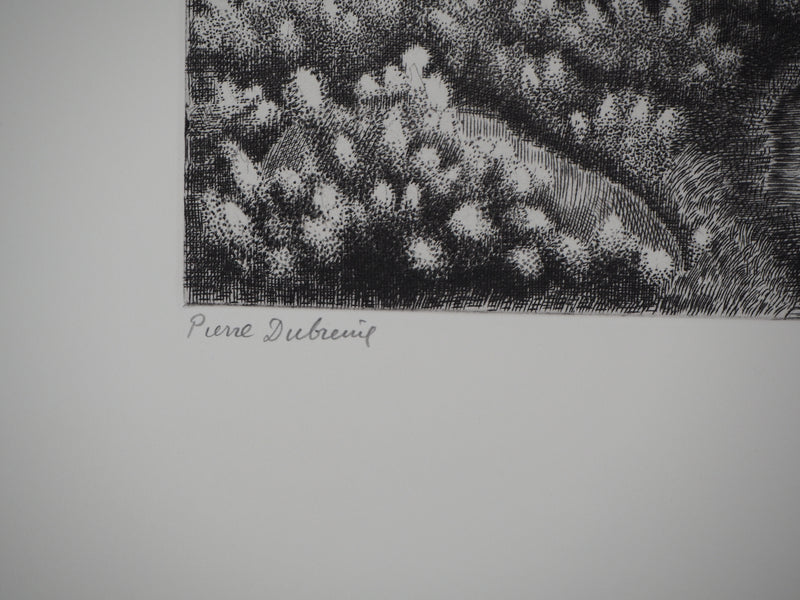 Pierre DUBREUIL : Chemin de campagne - Gravure (détail)