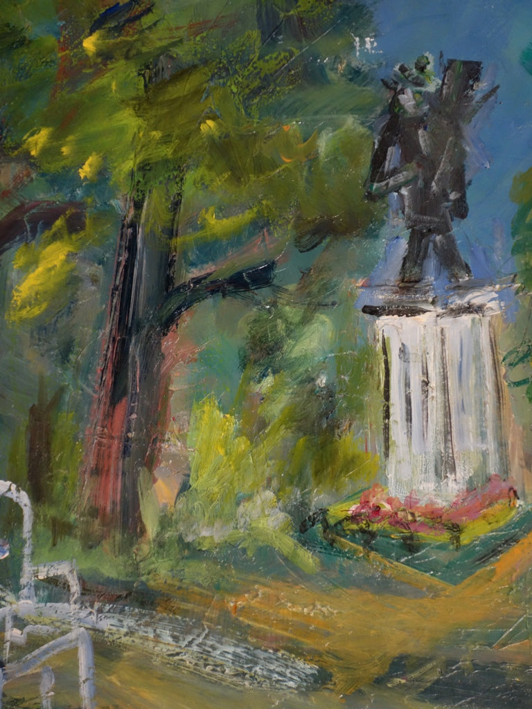 Roland DUBUC : Auvers sur Oise : le Square Van Gogh - Tableau (détail)