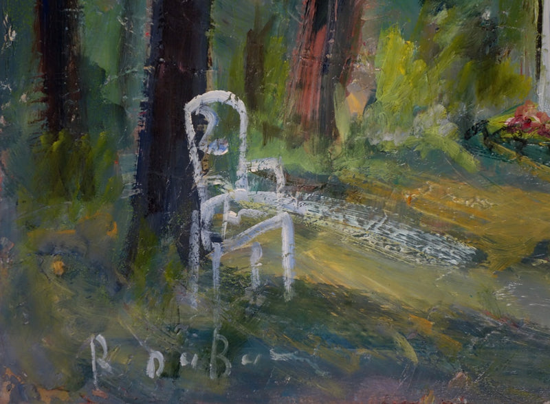 Roland DUBUC : Auvers sur Oise : le Square Van Gogh - Tableau (détail)