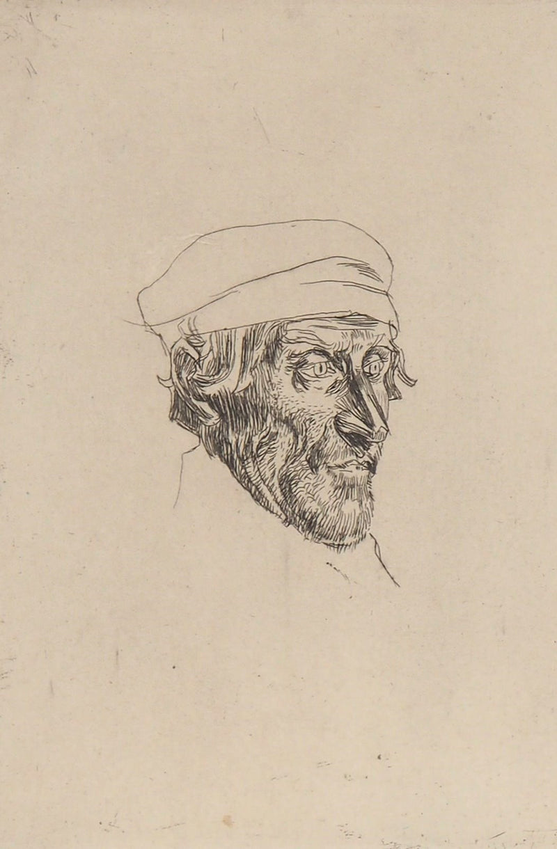 Ernest Ange DUEZ : Portrait de marin - Gravure