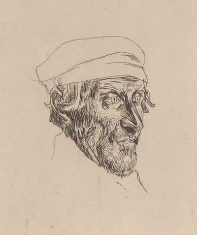 Ernest Ange DUEZ : Portrait de marin - Gravure (détail)