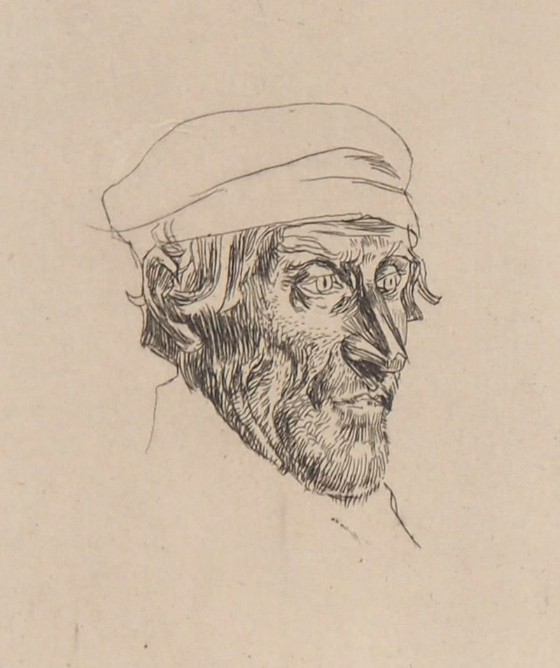 Ernest Ange DUEZ : Portrait de marin - Gravure (détail)