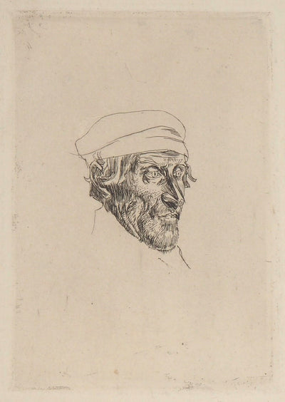 Ernest Ange DUEZ : Portrait de marin - Gravure (détail)