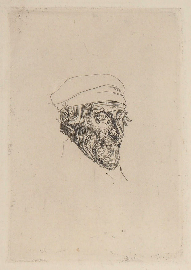 Ernest Ange DUEZ : Portrait de marin - Gravure (détail)