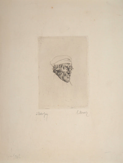 Ernest Ange DUEZ : Portrait de marin - Gravure (détail)