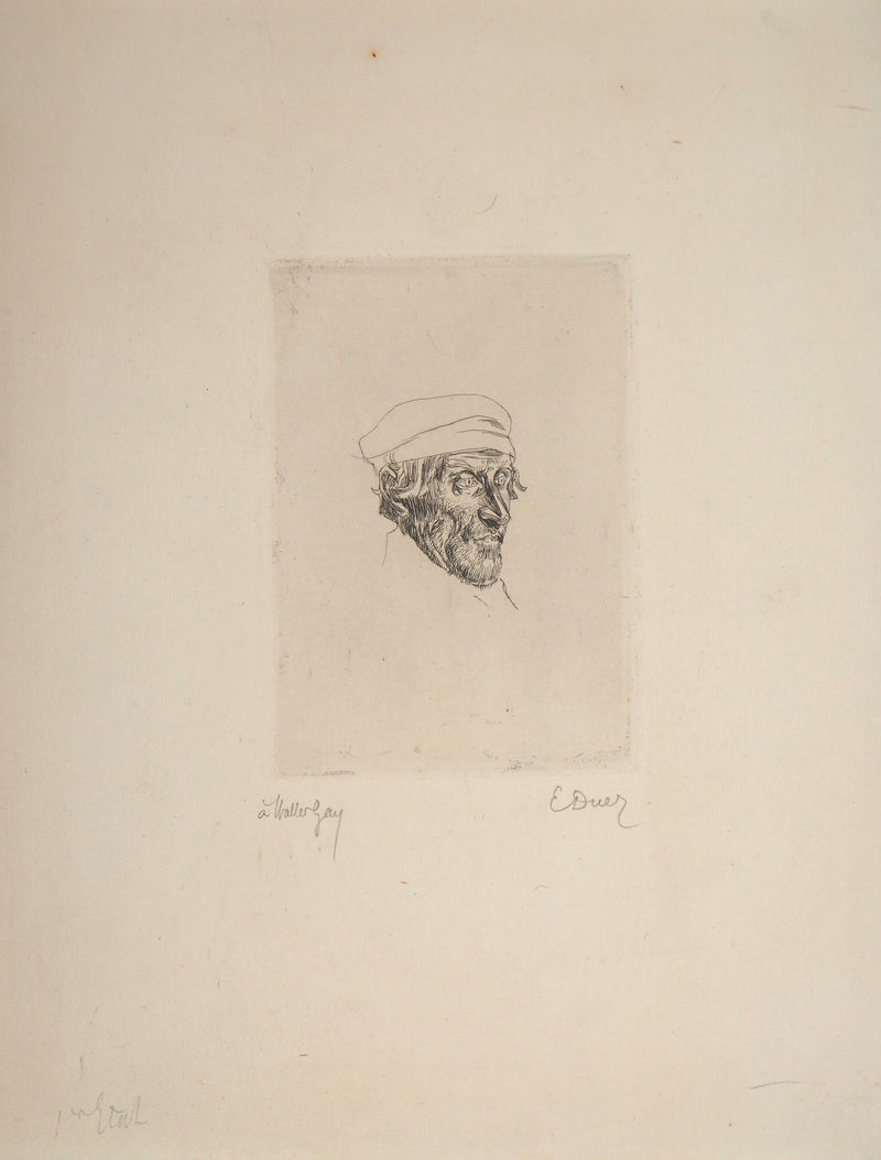 Ernest Ange DUEZ : Portrait de marin - Gravure (détail)