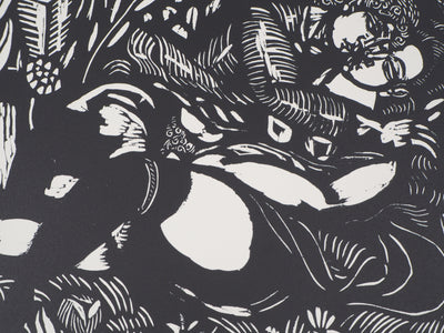 Raoul DUFY : L'amour, c. 1912 - Gravure sur bois (détail)
