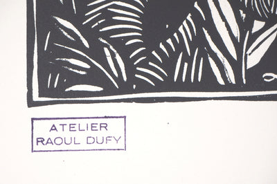 Raoul DUFY : L'amour, c. 1912 - Gravure sur bois (détail)