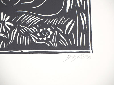 Raoul DUFY : L'amour, c. 1912 - Gravure sur bois (détail)