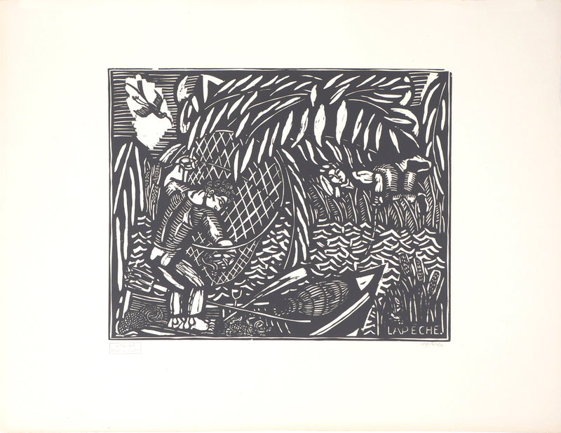 Raoul DUFY : La pêche, 1910 - Gravure sur bois (détail)