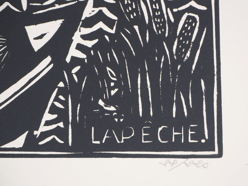Raoul DUFY : La pêche, 1910 - Gravure sur bois (détail)