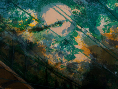 Noel DUMOLARD : Surréalisme : la gare envahie par les flots - Lithographie (détail)