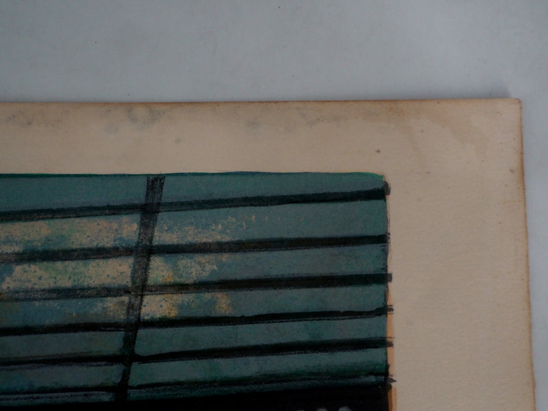 Noel DUMOLARD : Surréalisme : la gare envahie par les flots - Lithographie (détail)