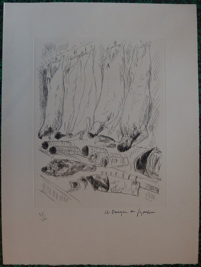 André DUNOYER DE SEGONZAC :  - Gravure (détail)