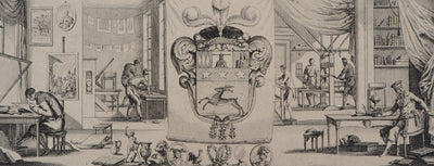 Jean DUPLESSIS-BERTAUX : L'imprimerie - Gravure (détail)