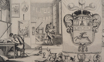 Jean DUPLESSIS-BERTAUX : L'imprimerie - Gravure (détail)