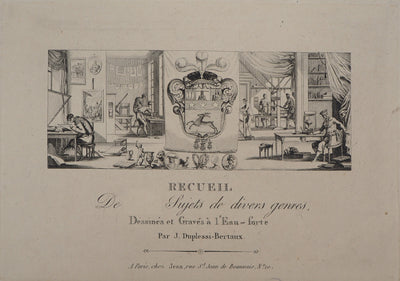 Jean DUPLESSIS-BERTAUX : L'imprimerie - Gravure (détail)