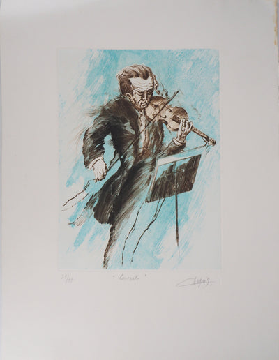Jean DUPUIS : Concerto au violon - Lithographie