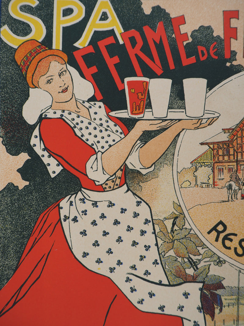 Edouard DUYCK : Serveuse ramenant la bière belge - Affiche (détail)