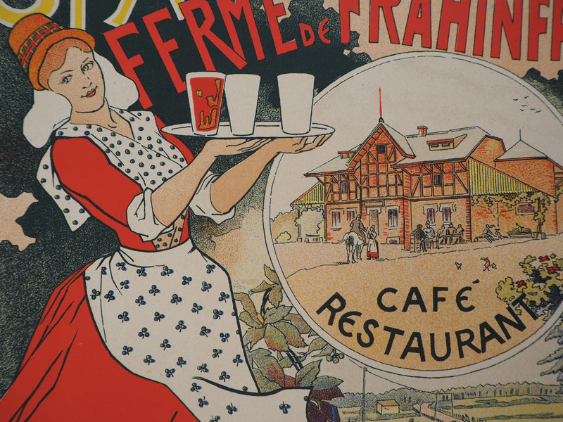 Edouard DUYCK : Serveuse ramenant la bière belge - Affiche (détail)