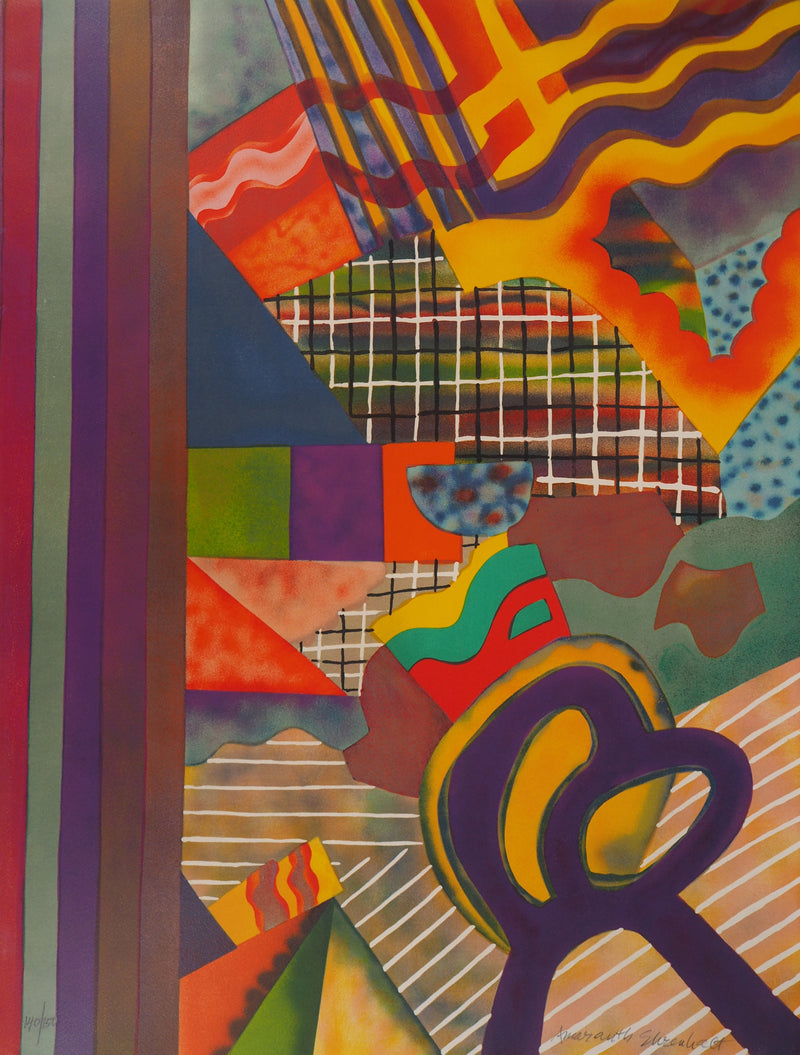 Amaranth Roslyn EHRENHALT : Composition colorée - Lithographie (détail)