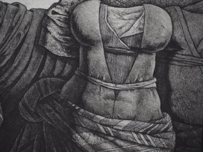 Awad EL SHIMY : Odalisque n°34 - Gravure (détail)