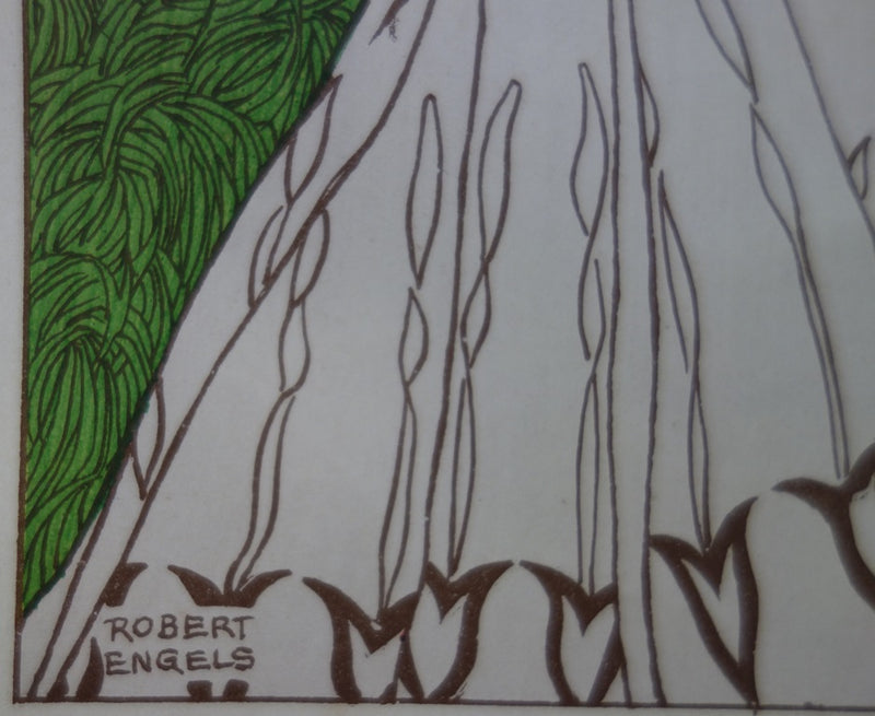 Robert ENGELS : Le Passant - Lithographie (détail)