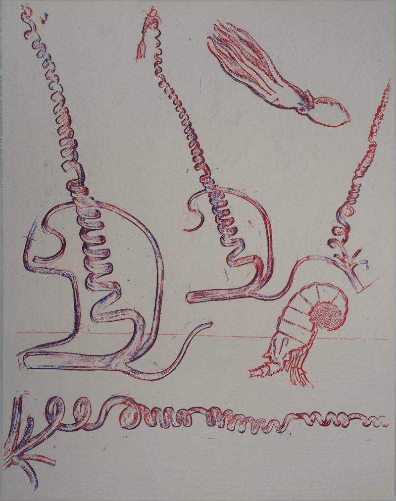 Max ERNST : Composition surréaliste, Lithographie originale (vue générale) - Crédit photo : Galerie Art.Paris