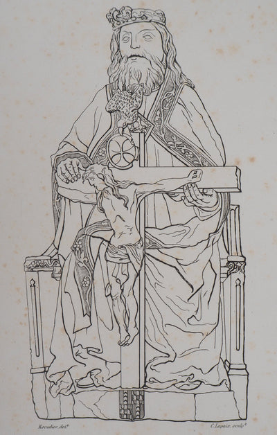  ESCUDIER : Ste Trinité - Gravure (détail)