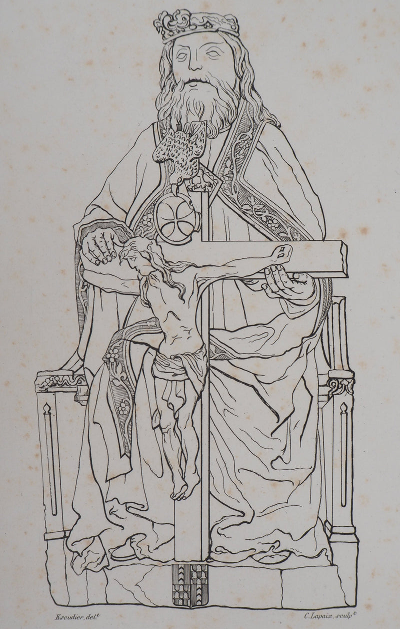 ESCUDIER : Ste Trinité - Gravure (détail)