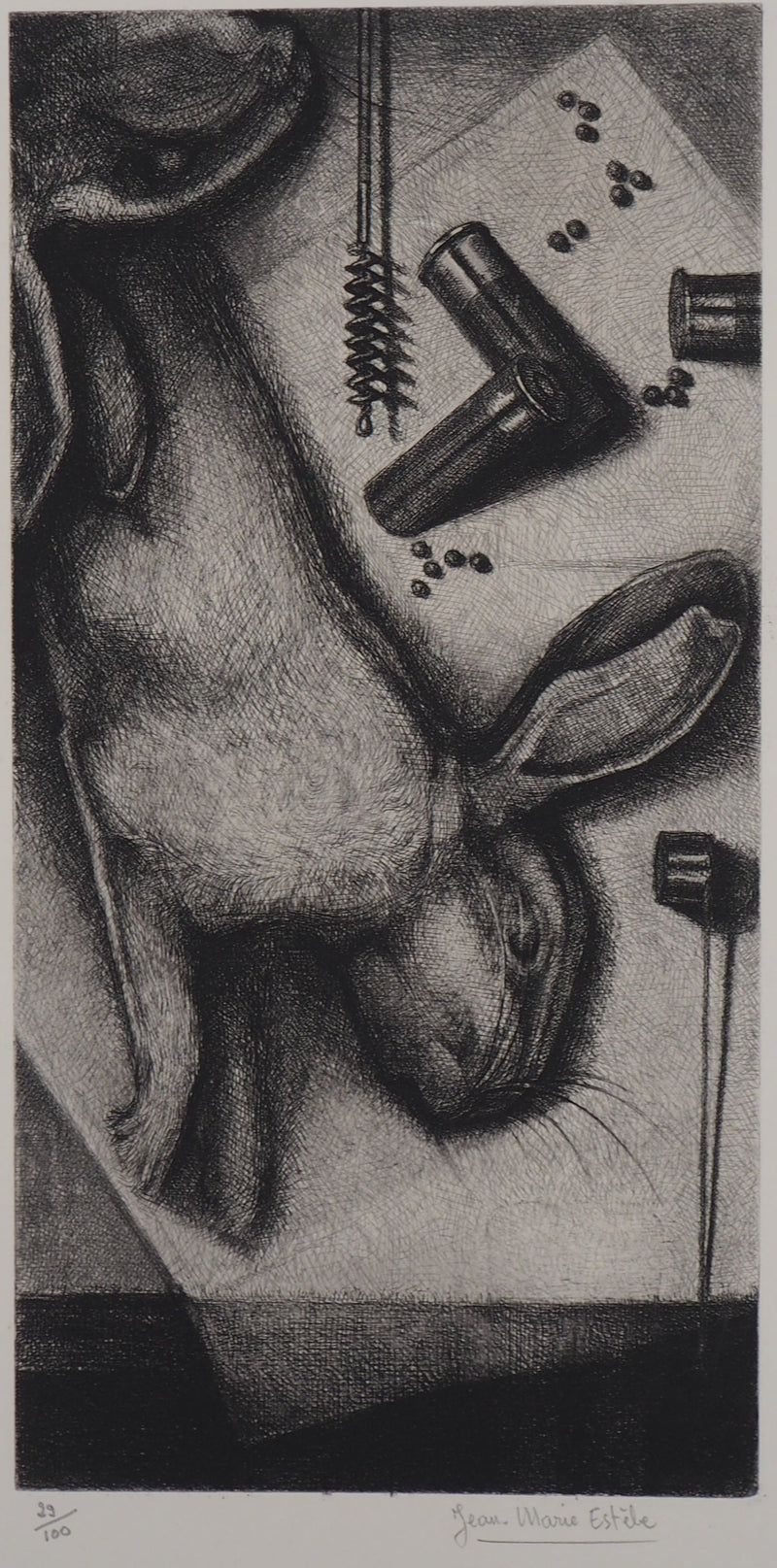 Jean-Marie ESTEBE : Retour De Chasse - Gravure (détail)