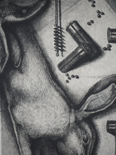 Jean-Marie ESTEBE : Retour De Chasse - Gravure (détail)