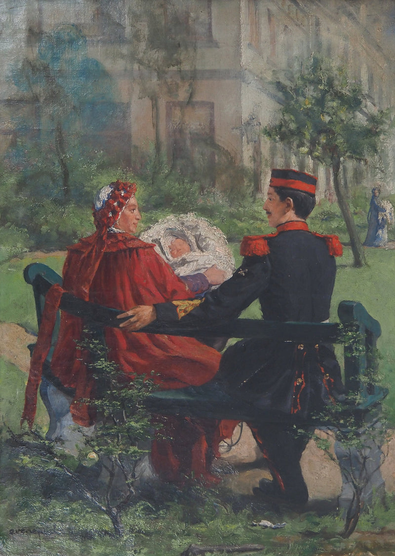 Henri EVENEPOEL : Famille au Parc, c, Tableau original (photo de détail 3) - Crédit photo : Galerie Art.Paris