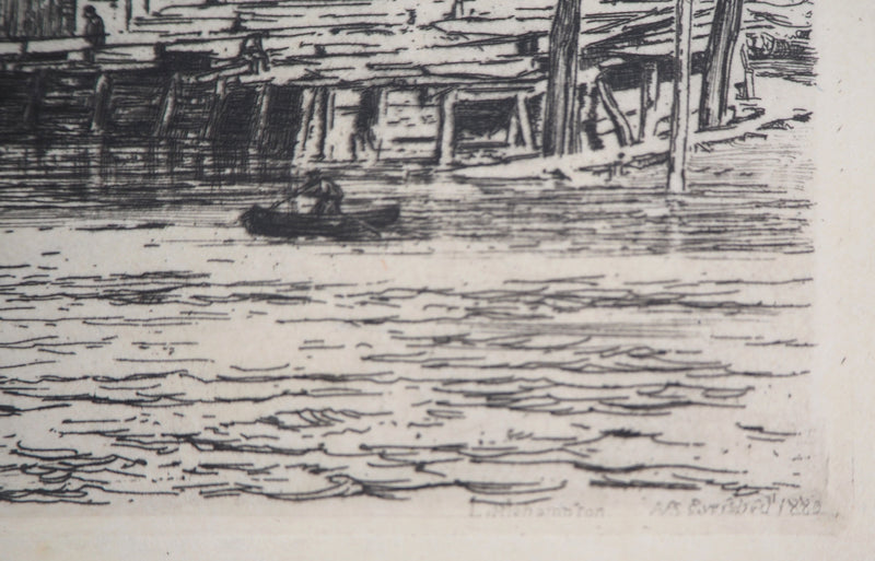 Arthur EVERSHED : Littlehampton, 1880 - Gravure (détail)
