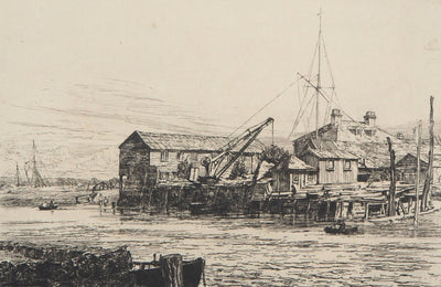 Arthur EVERSHED : Littlehampton, 1880 - Gravure (détail)