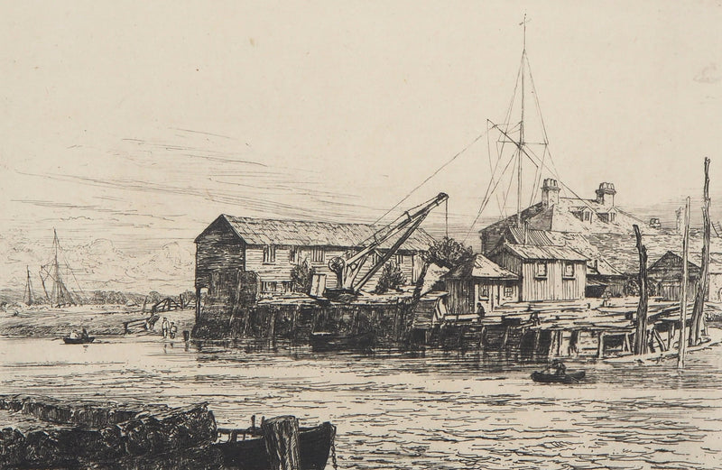 Arthur EVERSHED : Littlehampton, 1880 - Gravure (détail)