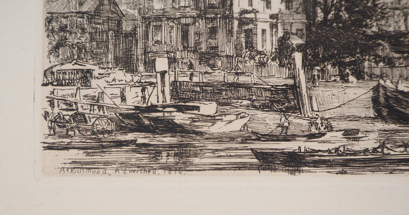 Arthur EVERSHED : Vue de Richmond, 1876 - Gravure (détail)