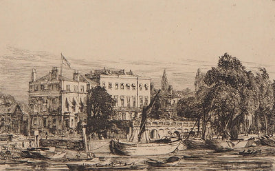 Arthur EVERSHED : Vue de Richmond, 1876 - Gravure (détail)