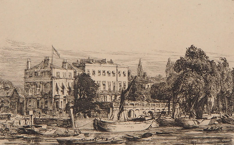 Arthur EVERSHED : Vue de Richmond, 1876 - Gravure (détail)