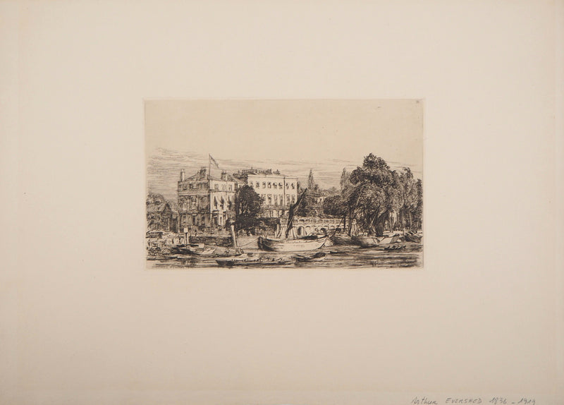 Arthur EVERSHED : Vue de Richmond, 1876 - Gravure (détail)