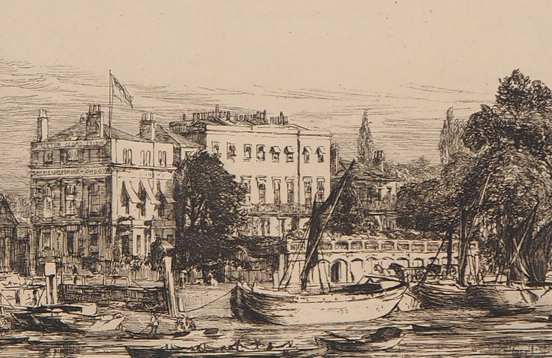 Arthur EVERSHED : Vue de Richmond, 1876 - Gravure (détail)