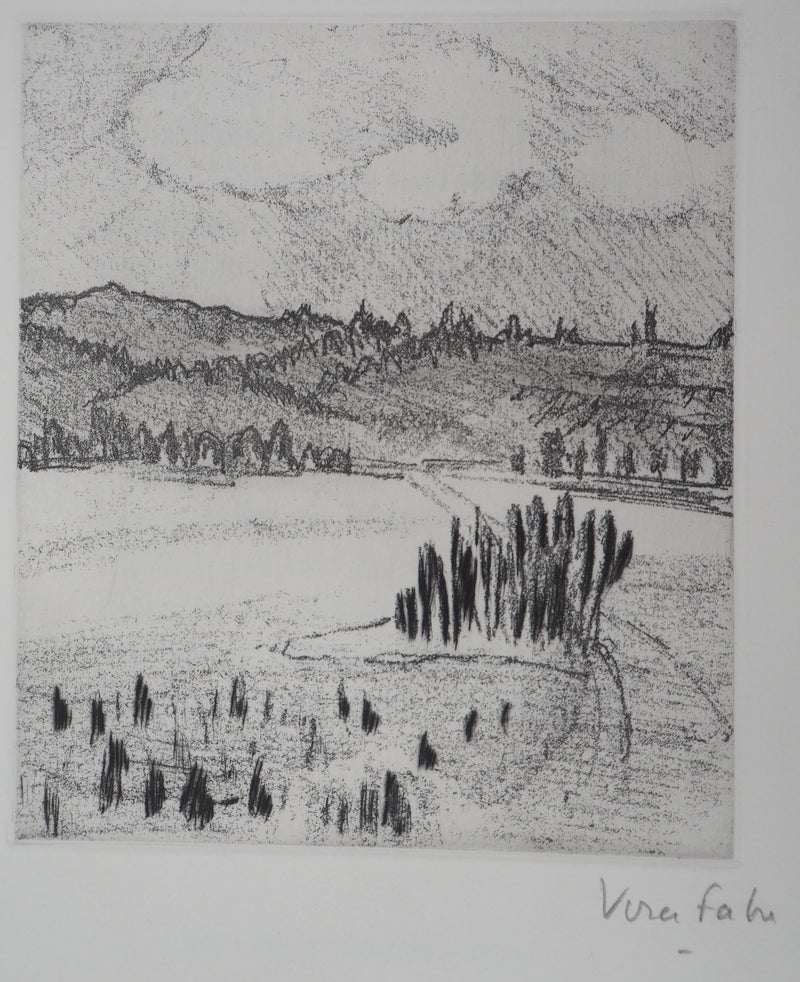 Véra FABRE : La plaine - Gravure