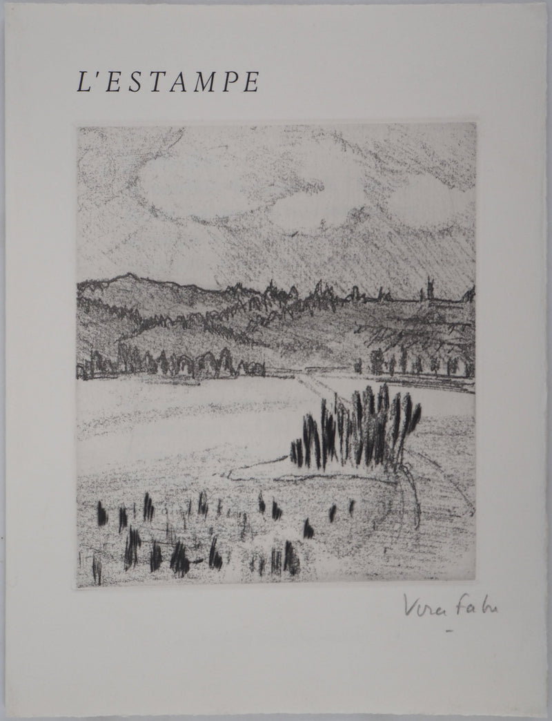 Véra FABRE : La plaine - Gravure (détail)