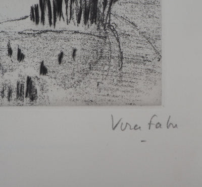 Véra FABRE : La plaine - Gravure (détail)