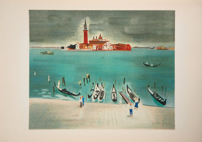 Arthur FAGES : Venise : San Giorgio Maggiore, 1956 - Lithographie