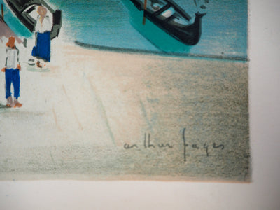 Arthur FAGES : Venise : San Giorgio Maggiore, 1956 - Lithographie (détail)